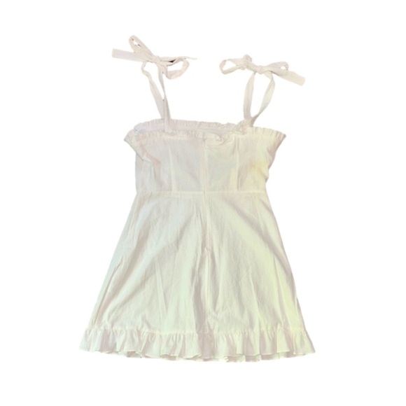 Nasty Gal “Can’t Tie My Love Ruffle Mini Dress” in white - Picture 6 of 8